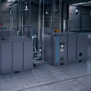 Atlas Copco ZD (VSD) olievrije boosters verkrijgbaar voor online groothandel bij Vero Air Compressors, die olievrije oplossingen met hoge druk leveren voor industriële toepassingen.